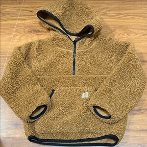 Carhartt Kids' Tan Sherpa Half-Zip Hoodie